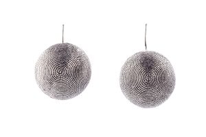 Strieborné náušnice afro visiace